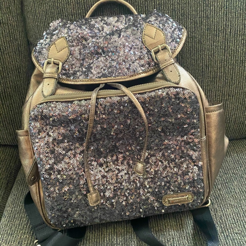 Guess mini silver sequins backpack